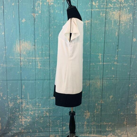 Forever 21 Cream Black Color block Mini Dress Sz Medium - Picture 5 of 12